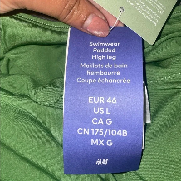 H&M Green Ribbed One-Piece Swimsuit - Picture 5 of 5